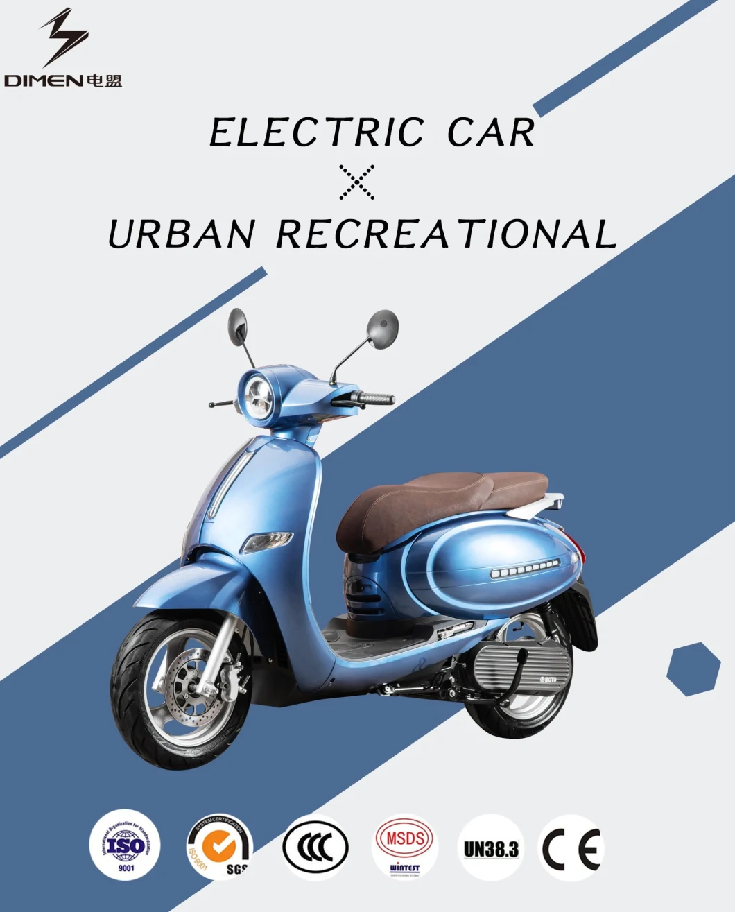 Red &amp; Blue Colored Electric Scooter 2000W with Lithium Battery Made in China