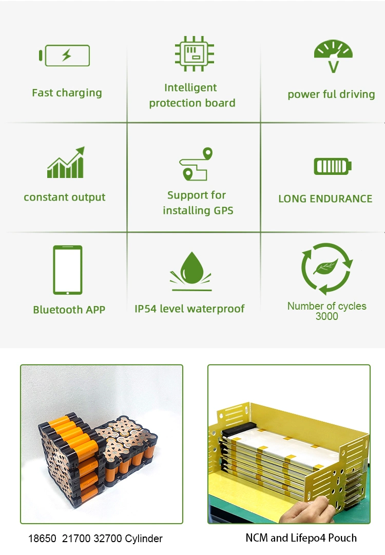 Swappable 48V 60V 72V 96V Lithium Ion Battery Pack Formotorcycles Ebike Scooter