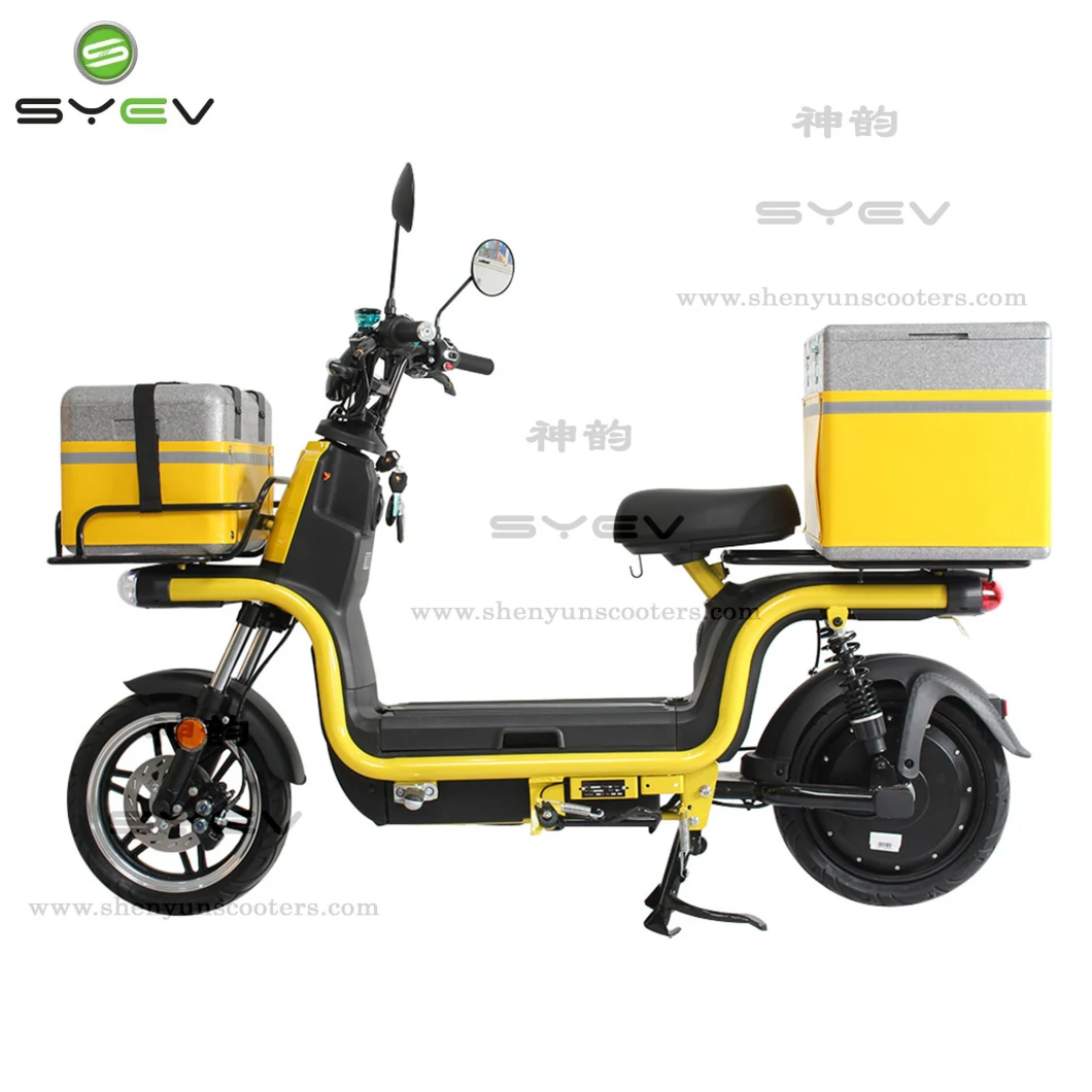 Shenyun Wholesale 120km Long Range Black/Green/Yellow/White 10inch/12inch Tyre Delivery Electric Cargo Scooter/Bike for Fast Food Pizza with Two Box