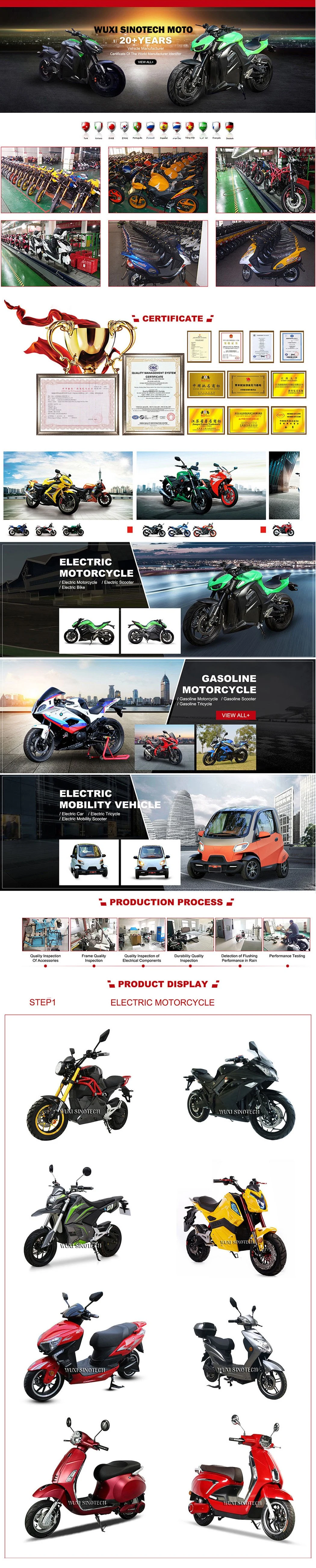 2023 Newly Designed Small Size Top Standard Cheap 1000W/1500W High Quality Modern Hot-Selling Electric Motorcycle Scooter with Disc Brakes 45-65km/H