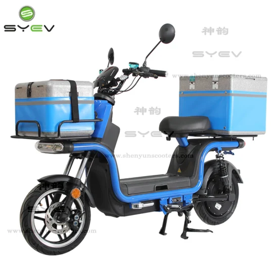 Shenyun Wholesale 120km Long Range Black/Green/Yellow/White 10inch/12inch Tyre Delivery Electric Cargo Scooter/Bike for Fast Food Pizza with Two Box