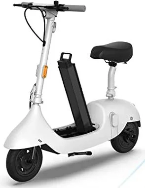 White Electric Scooter and Black Electric Scooter