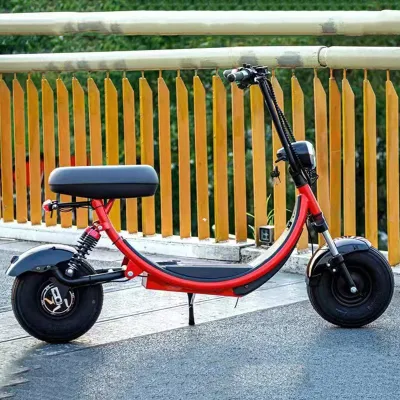 Electric Mini Scooter 48V 1000W Red Motorcycle 16inch Fat Tire Tyre Max Speed 40km/H Electric Bike Escooter